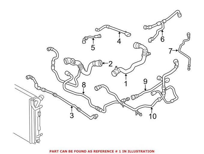 BMW Radiator Coolant Hose - Upper 17128616548